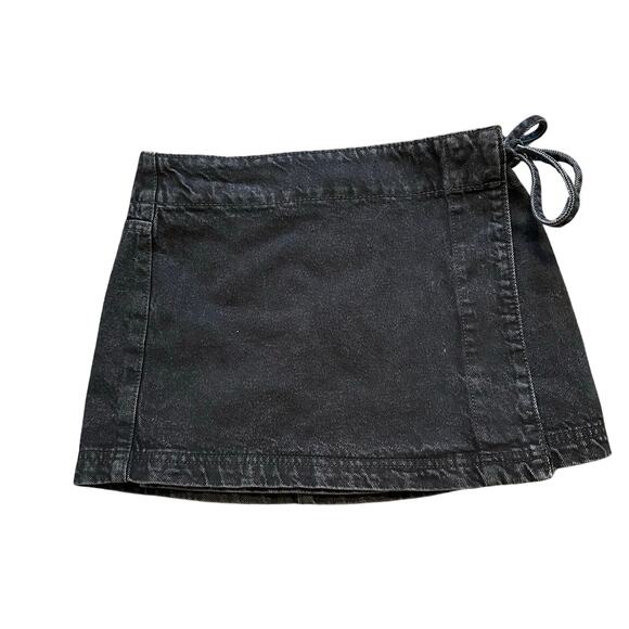 COTTON ON Women's Denim Wrap Skirt Size 4 In Dark Wash - Picture 1 of 9